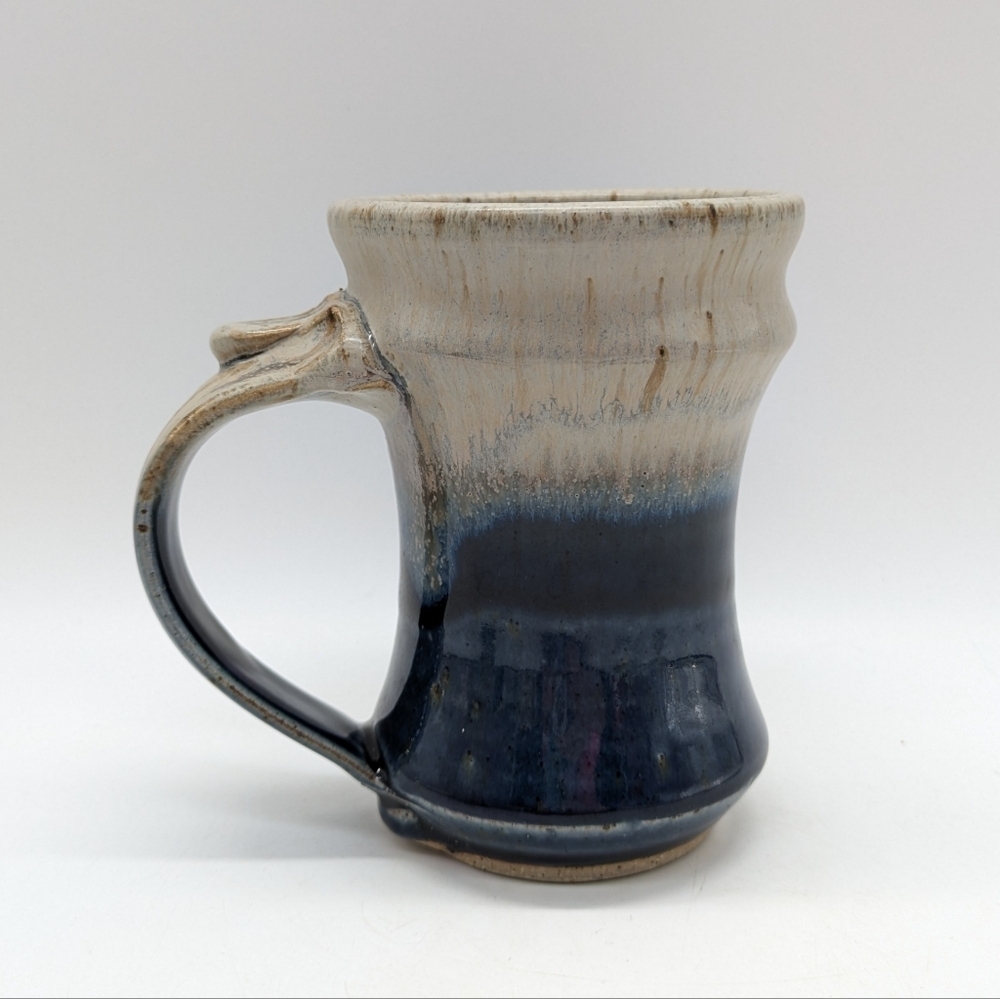 Handmade Hand Thrown Ceramic Stoneware Blue Grey Coffee Mug